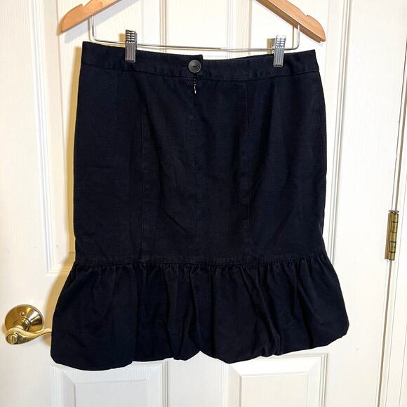 Nanette Lepore Black Skirt Ruffle Hem Size 8 Textured Twee Corpcore - Picture 4 of 7